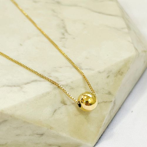 Colar com Pingente Bolinha Folheado em Ouro 18k - IAIÁ Semijoias