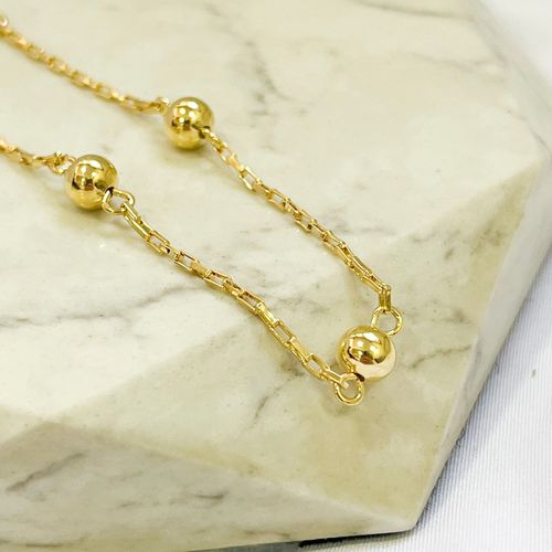 Pulseira Bolinha Folheado em Ouro 18k - IAIÁ Semijoias