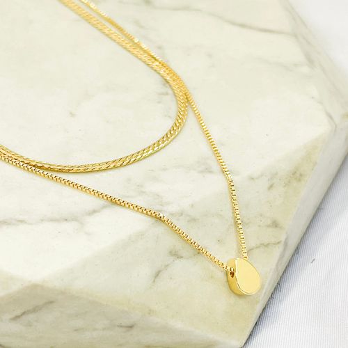 Colar Duplo Gotinha Folheado em Ouro 18k - IAIÁ Semijoias