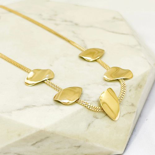 Colar Orgânico Folheado em Ouro 18k - IAIÁ Semijoias