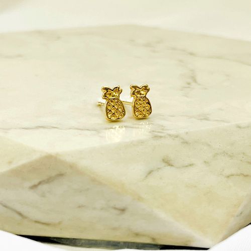 Brinco Abacaxi Folheado em Ouro 18k - IAIÁ Semijoias