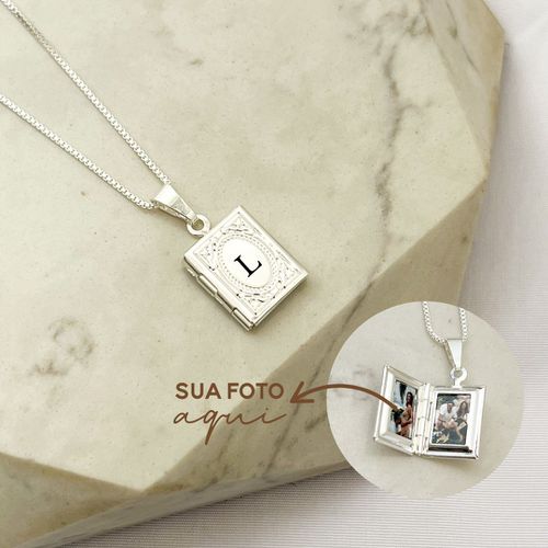 Colar Relicário Livro Personalizado com Foto Banha... - IAIÁ Semijoias