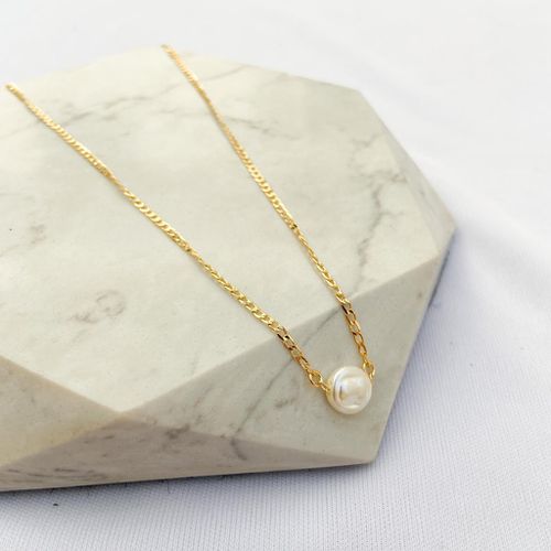 Colar Choker Pérola Barroca Folheado em Ouro 18k - IAIÁ Semijoias