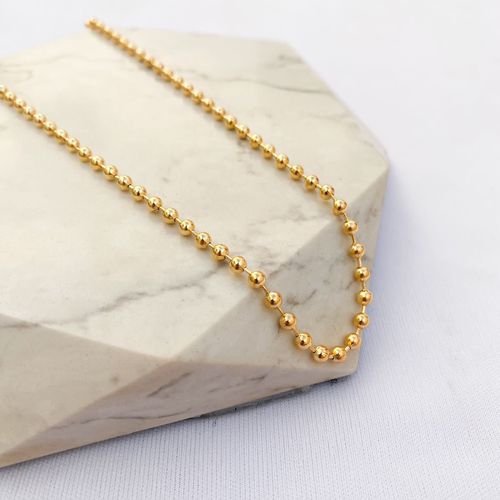 Colar Choker Bolinhas G Folheado em Ouro 18k - IAIÁ Semijoias