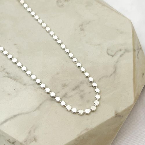 Colar Choker Bolinhas Achatadas G Folheado em Prat... - IAIÁ Semijoias
