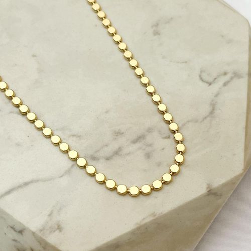 Colar Choker Bolinhas Achatadas G Folheado em Ouro... - IAIÁ Semijoias