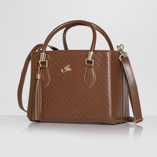 Linda Bolsa Lorena Caramelo Matelassê Clássica cor Caramelo