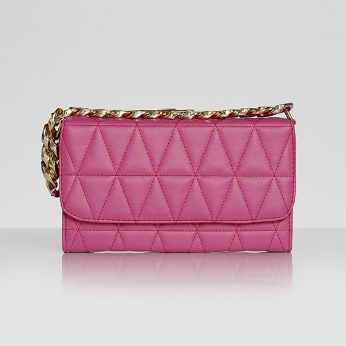 Linda Bolsa Clutch com Corrente Grossa cor Pink