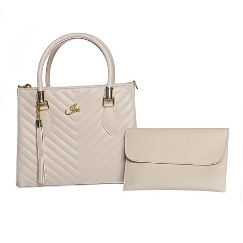 Kit Bolsa Lorena + Carteira Feminina Off White