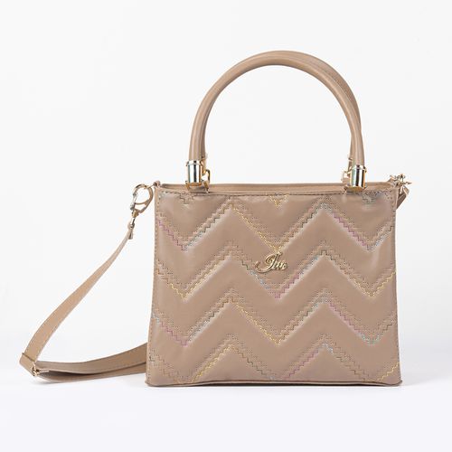 Bolsa Lorena Arco-íris Zig Zag Nude - Immateriale Bolsas