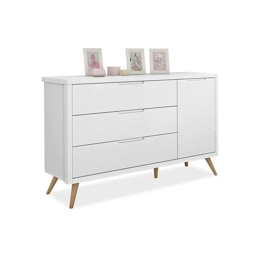 Comoda Infantil Planet Baby Old New Clean Com Porta 3 Gavetas Branco 