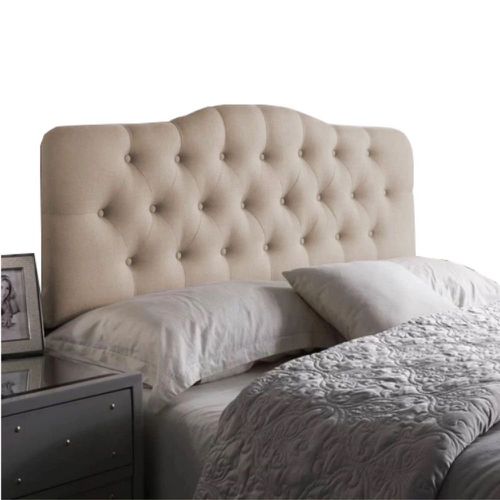 Cabeceira Painel Casal Curvo Estofada Capitone 1,60 Suede Bege