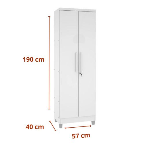 Sapateira Multiuso Mirarack Napole 2 Portas Branca Com Fechadura