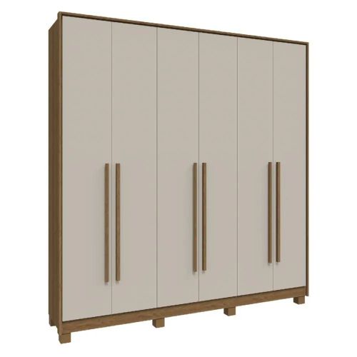 Guarda Roupa Casal 6 Portas Rimo New Paranoá Jequitiba Off White - Rimo