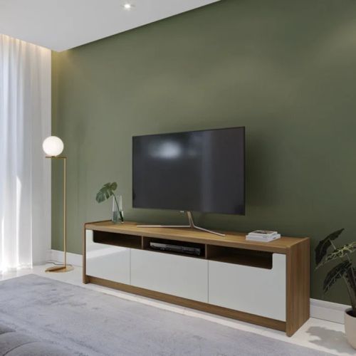 Rack para Tv até 75 Polegadas 3 Portas 180cm Oslo Off White Gloss