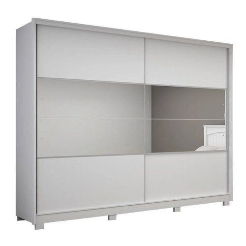 Guarda Roupa 2 Portas Com Espelho Apolo Branco Gelius