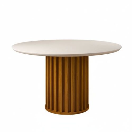 Mesa De Jantar Redonda 1,36 Freijo/Off-white 