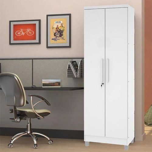 Sapateira Multiuso Mirarack Napole 2 Portas Branca Com Fechadura