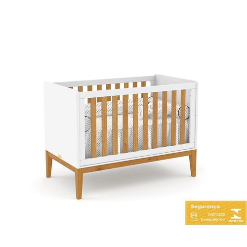BERÇO MATIC NATURE BRANCO/FREIJO ECOWOOD