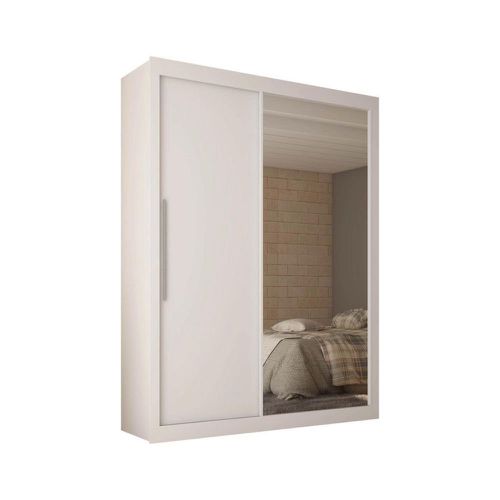 Guarda Roupa Royale 2 Portas com Espelho Branco Acetinado Gelius