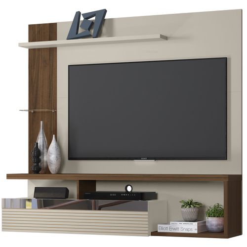 Painel Home Tijuca Linea Brasil Para TV de Até 60'' Off White / Nogueira