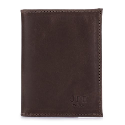 Porta Cartão em Couro Legítimo - 003- fóssil brown... - JFECOURO