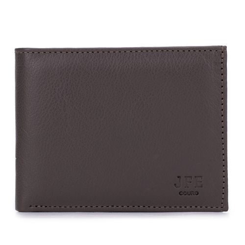 Carteira Masculina em Couro Legítimo - 006- café - JFECOURO