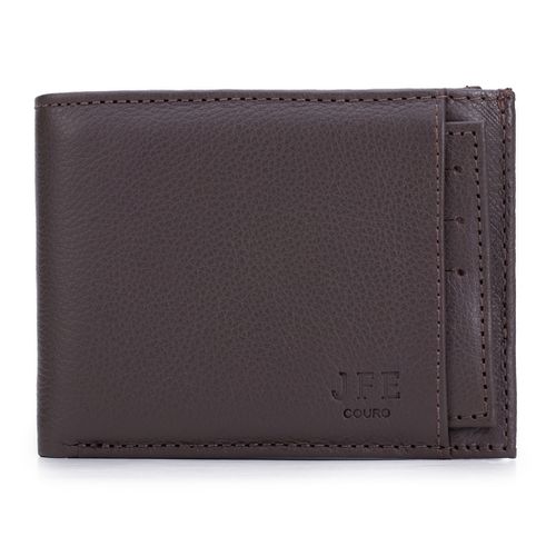 Carteira Masculina em Couro Legítimo - 054- café - JFECOURO