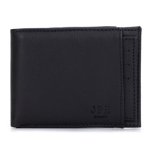 Carteira Masculina em Couro Legítimo - 054- preto... - JFECOURO