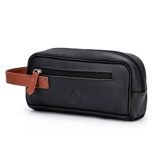 Necessaire Estojo Unissex Em Couro Legítimo - 1703... - JFECOURO