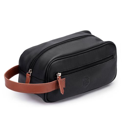 Necessaire Unissex Em Couro Legítimo - 2058- pret... - JFECOURO