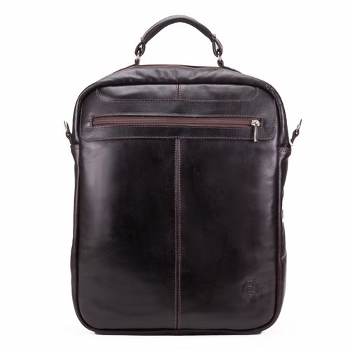 Mochila Masculina Couro Legítimo Slim Premium Para Notebook