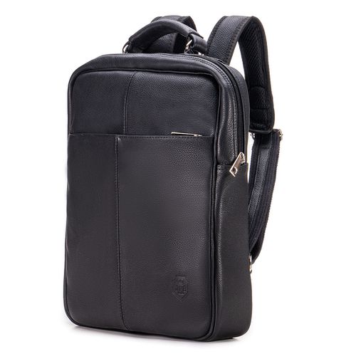 Mochila Compacta em Couro Com Suporte Para Noteboo... - JFECOURO