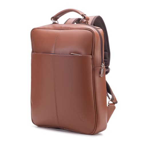 Mochila Compacta em Couro Com Suporte Para Noteboo - JFECOURO