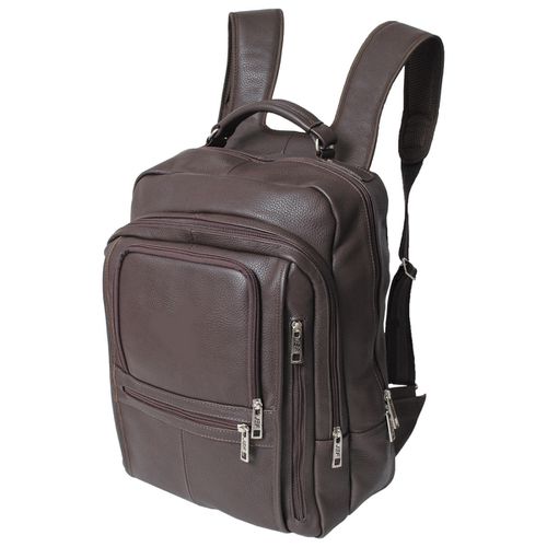 Mochila Multi Em Couro Para Notebook - 2216 - café - JFECOURO