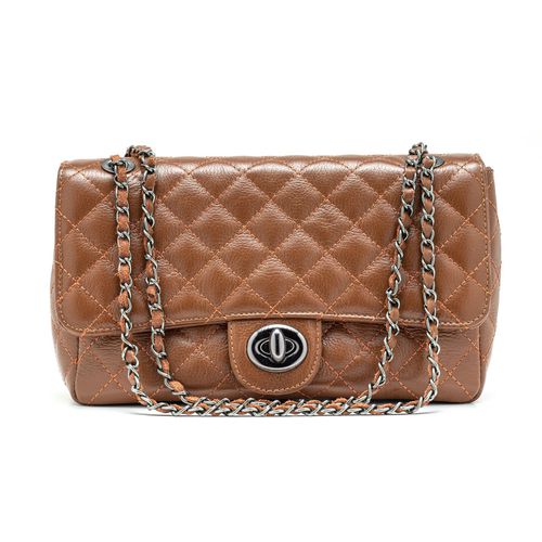 Bolsa Feminina Couro Marrom Metalassê Alça em Corr... - Leandra Soares bags