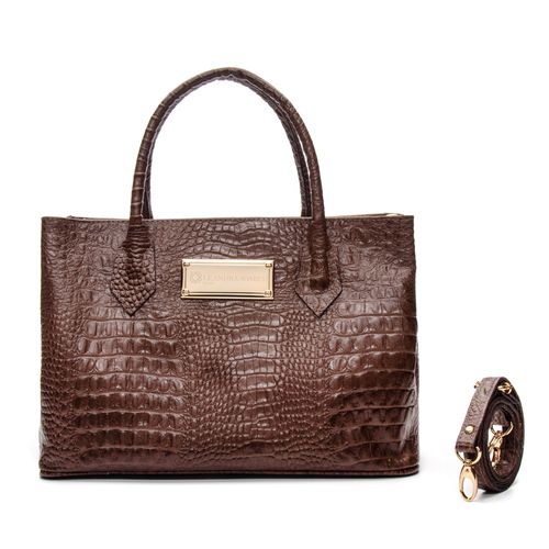 bolsa croco chocolate - Leandra Soares bags