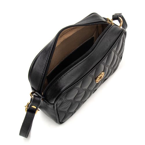 Bolsa Feminina Pequena em Couro Legítimo Preto Met... - Leandra Soares bags