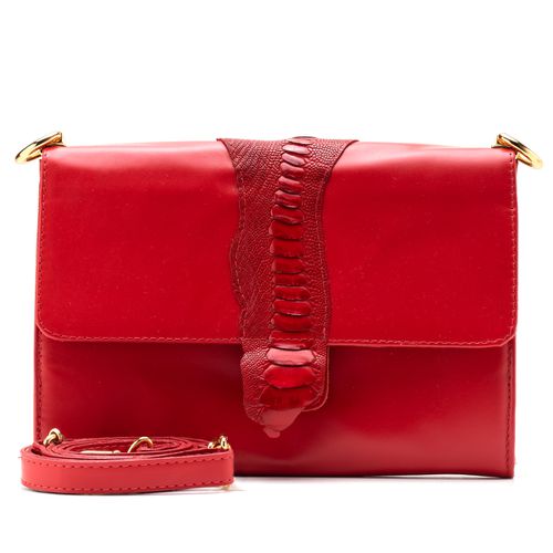 Bolsa Clutch Feminina em Couro Legítimo Vermelho - Ateliê Leandra Soares