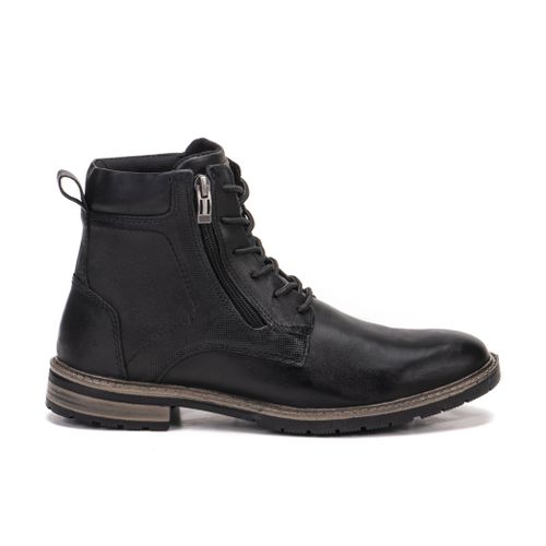 Bota casual em couro Dante Preto - Dante Preto - LEEFOOT