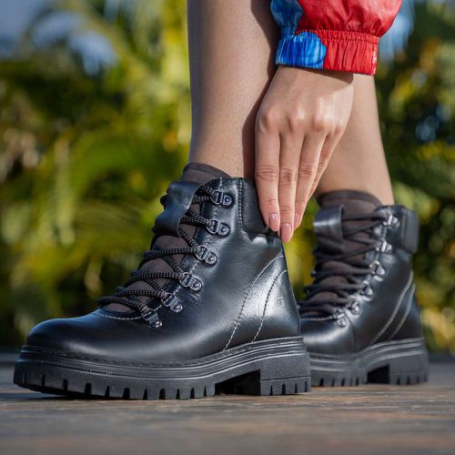  Bota Coturno Feminino Alba Preto - Alba Preto - LEEFOOT