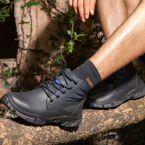 Bota Adventure em Couro GW24 grafite - GW24 Emborr... - LEEFOOT