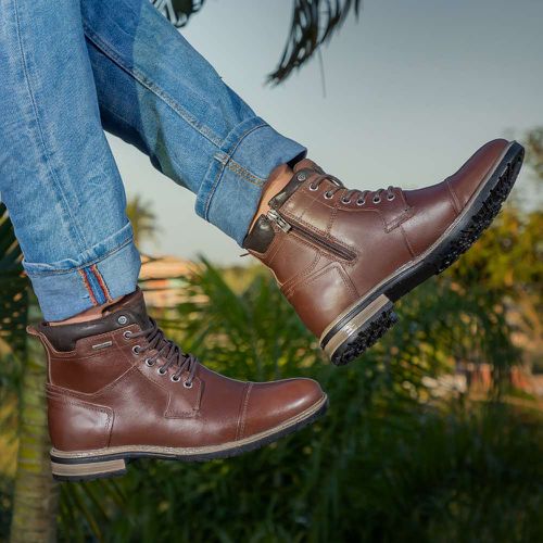Bota casual em couro Silver Pinhão - Silver Pinhã... - LEEFOOT