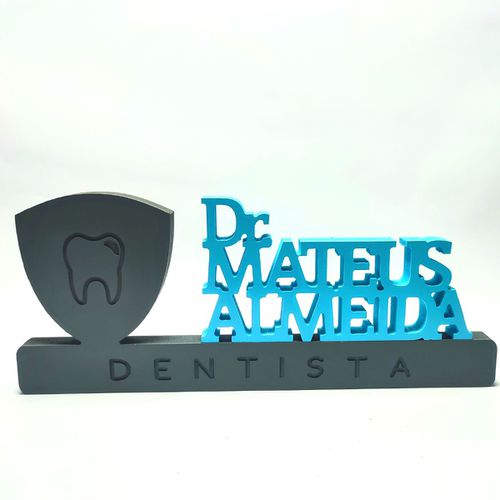 Placa 3D Decorativa Personalizada para mesa ou parede Formatura Profissão Dentista - Letralize | Loja Oficial