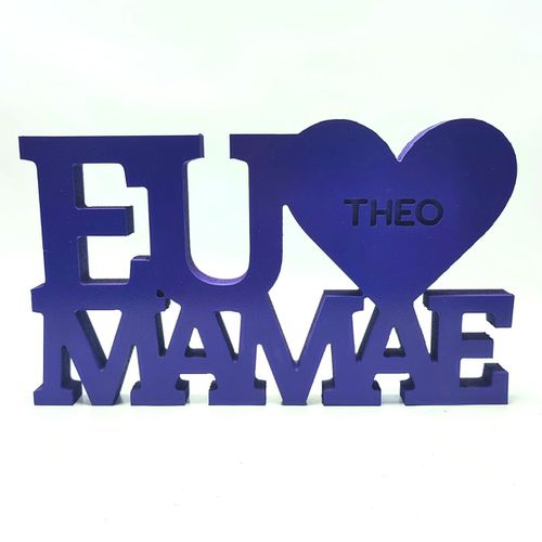 Placa 3D Decorativa Personalizada Presentear Mãe Eu Amo Mamãe + Nome - Letralize | Loja Oficial