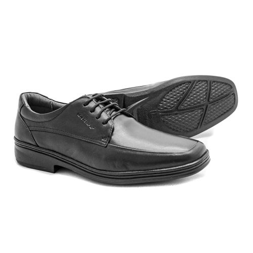 Sapato Social Masculino Conforto Couro Preto Levet... - Levecomfort Calçados