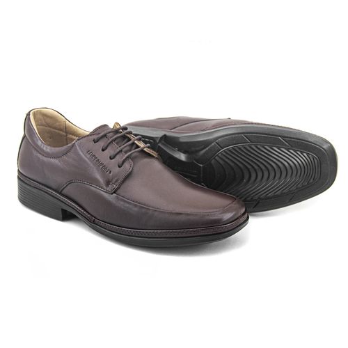 Sapato social Leve Couro de Dark Brown Leveterapia... - Levecomfort Calçados