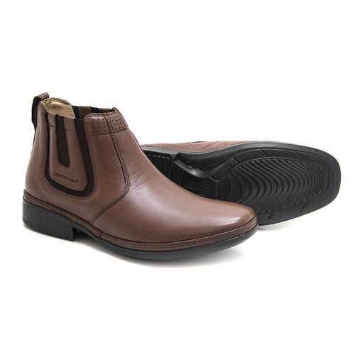 Bota social masculina Leve Couro Café Leveterapia ... - Levecomfort Calçados