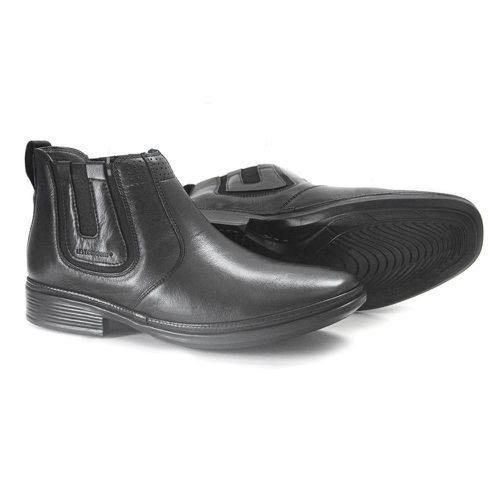 Bota social masculina Leve Couro Preto Leveterapia... - Levecomfort Calçados