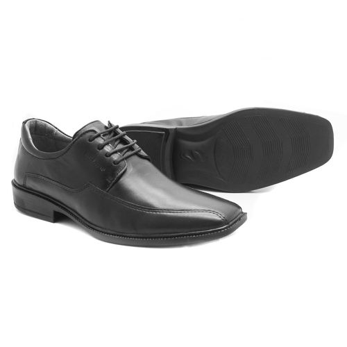 Sapato social Leve Slim Couro Preto Leveterapia -... - Levecomfort Calçados